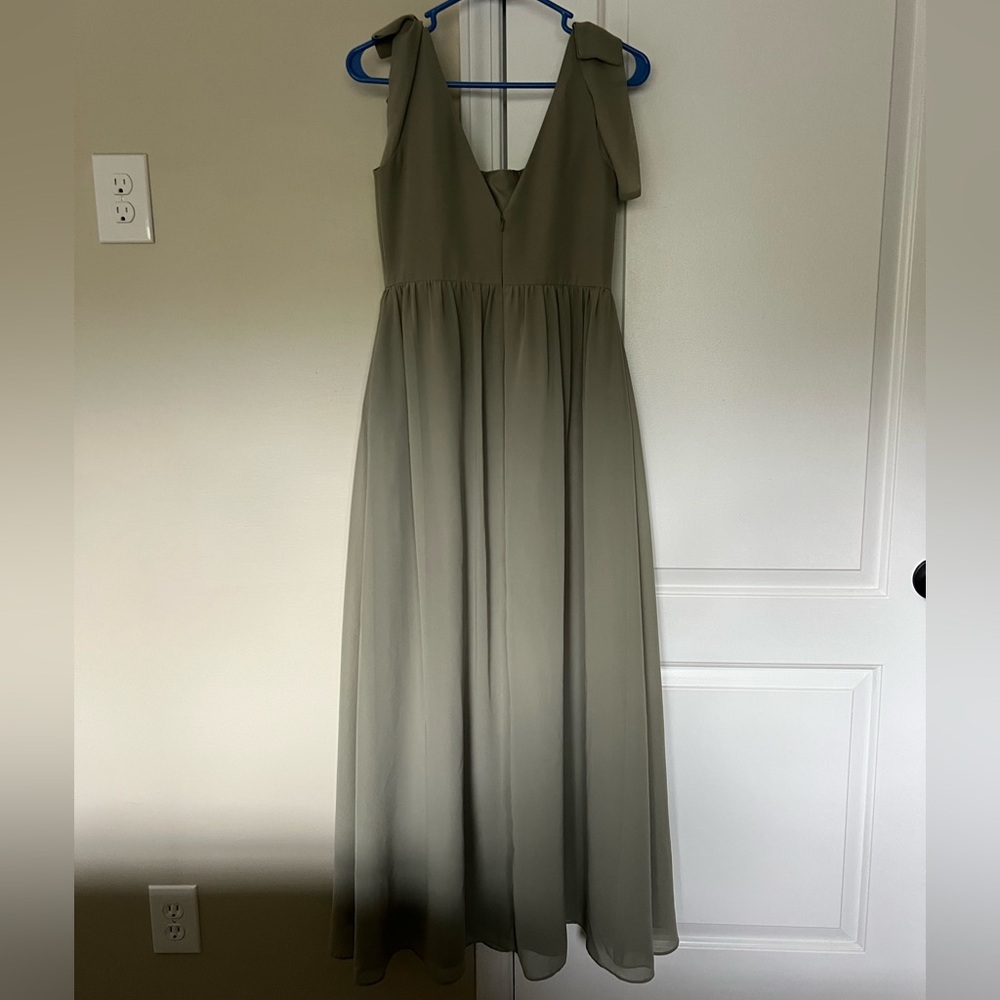 Revelry Bridesmaid Dress - Petite Maxi Silver Sage Size 6 - Picture 3 of 4
